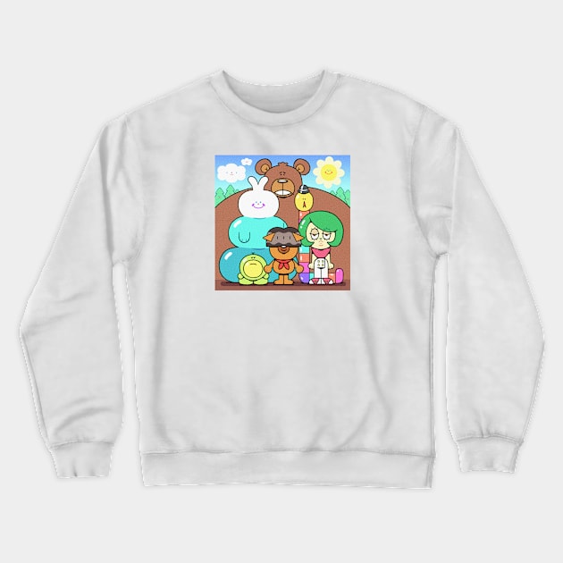 we're all friends Crewneck Sweatshirt by Bowlcut Pug